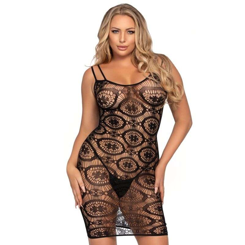 Vestito Sexy Leg Avenue Daisy Crochet Taglia Unica Nero Blu Rosa Viola