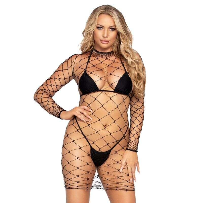 Vestito Sexy Leg Avenue Fence Net a Rete Sottile Taglia Unica 2