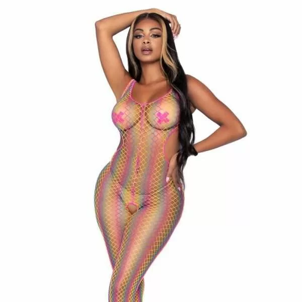 Tuta Sexy Leg Avenue Rainbow Net Taglia Unica 8