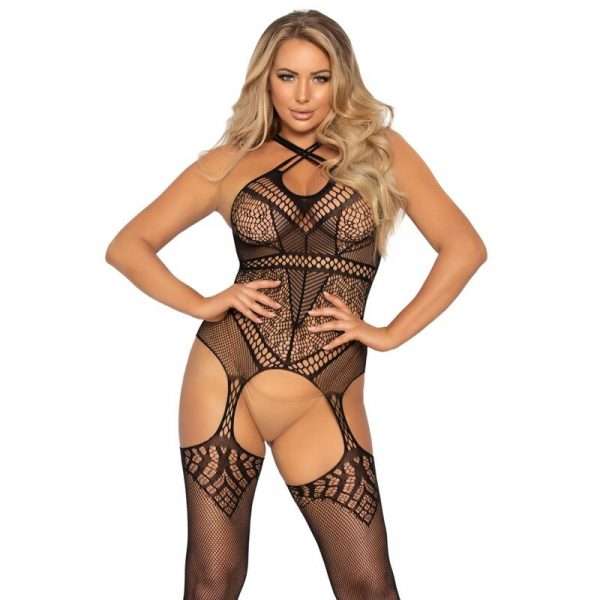 Tuta Sexy Leg Avenue con Cinturini Taglia Unica Nero