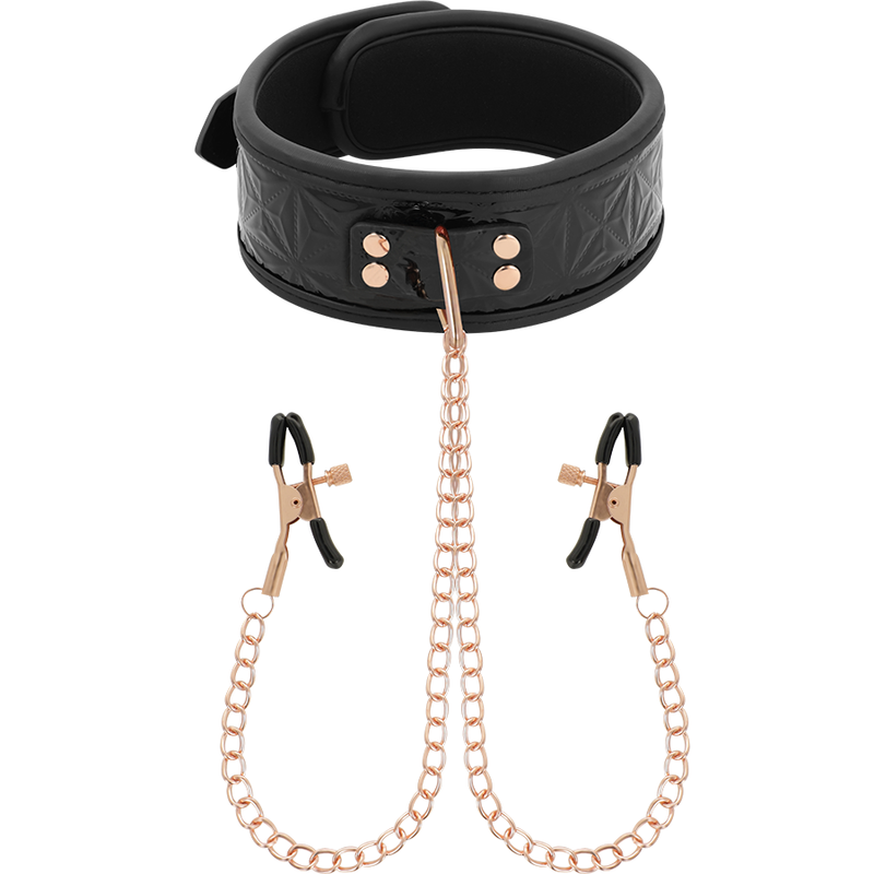 Collare Bondage Begme Black Edition con Morsetti per Capezzoli