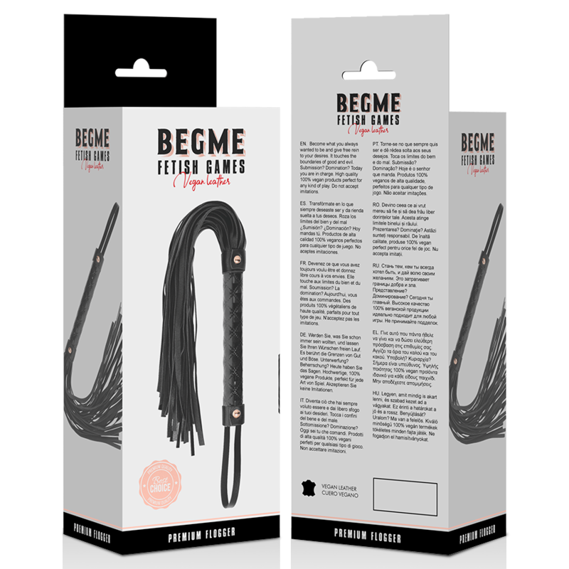 Flogger In Pelle Vegana Begme Black Edition 4 Flogger In Pelle Vegana Begme Black Edition 4