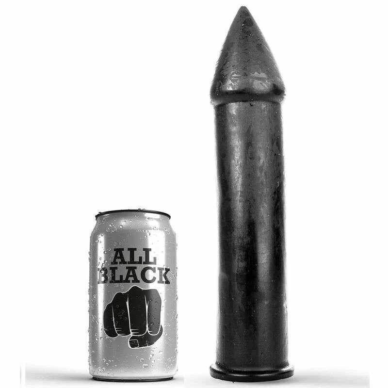 Dildo Nero a Punta Affusolata di 24 Cm – All Black