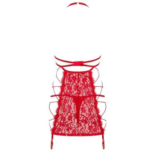 Abito Sexy Obsessive Radiosa Chemise Rosso con apertura seno