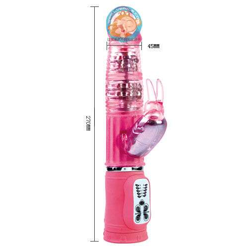 Vibratore Rabbit Baile Vibrators con Superficie Ondulata 22.5 cm rosa