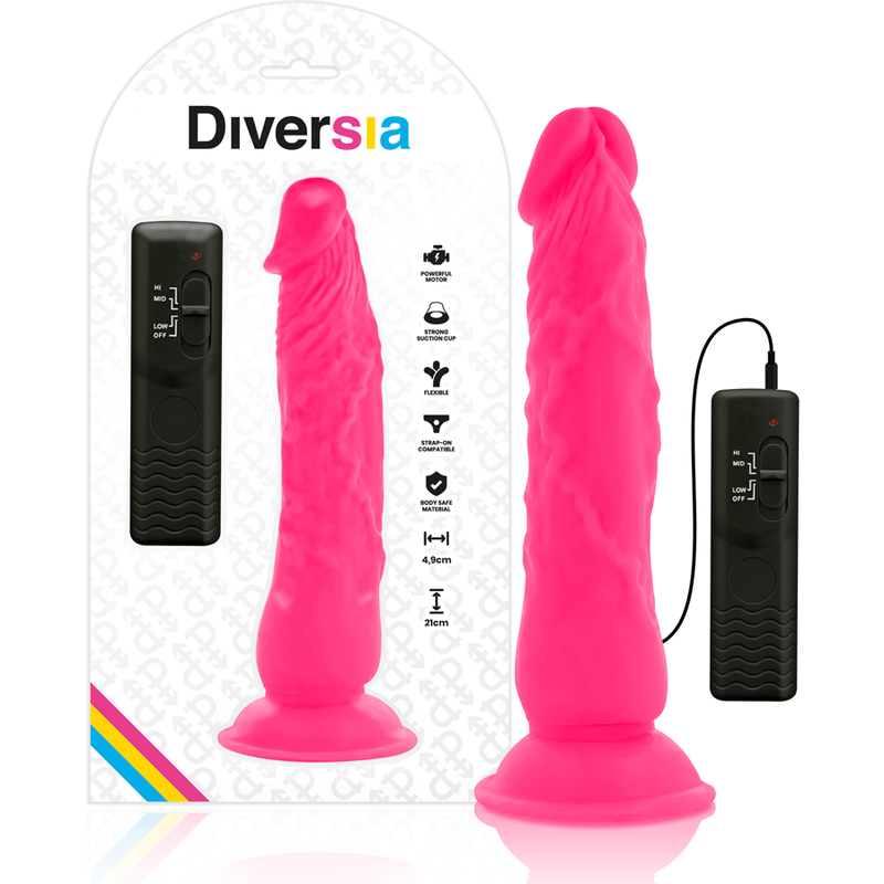 Dildo Vibrante Flessibile 21 Cm Diversia – Rosa