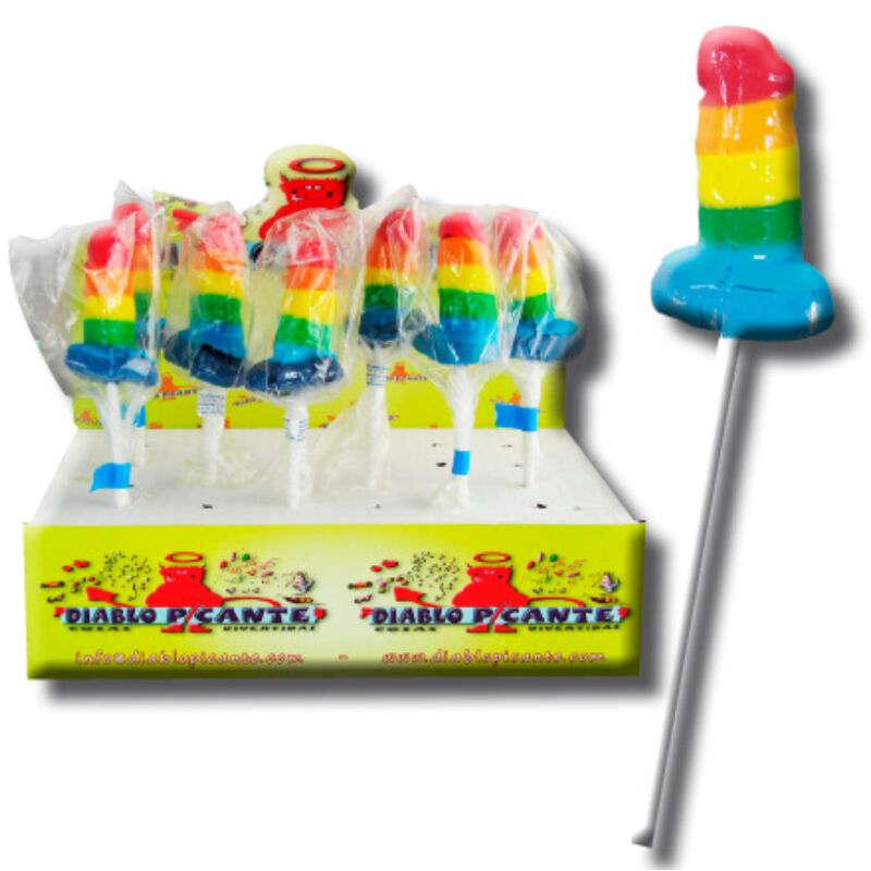 Lecca Lecca Gummy Lollipop a forma di Pene Colori LGBT
