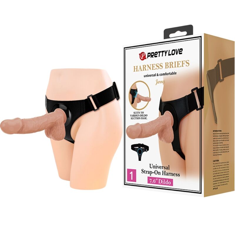 Strapon Harness Universale Con Dildo Jerry 22 Cm Naturale 2