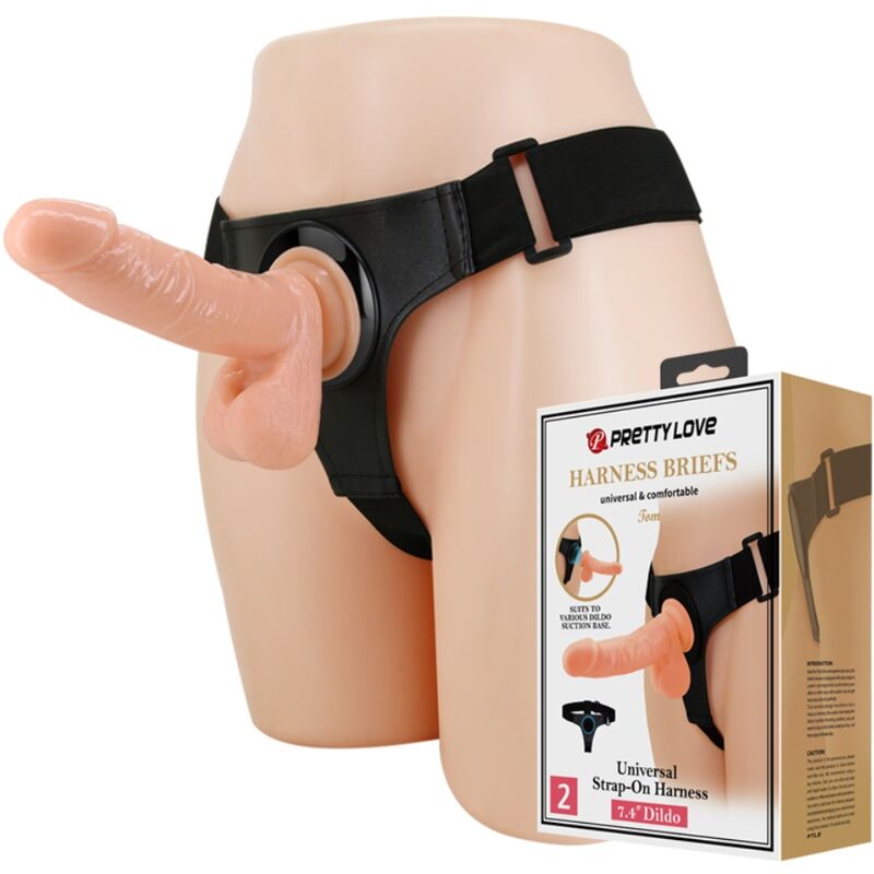 Strapon Harness Universale Con Dildo Tom 20 Cm Naturale 2