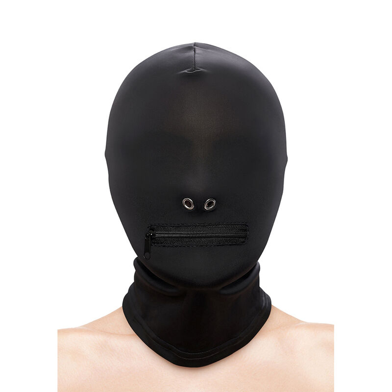 NS NOVELTIES – FETISH  FASHION CAPPUCCIO BOCCA CHIUSA CON CERNIERA NYLON NERO