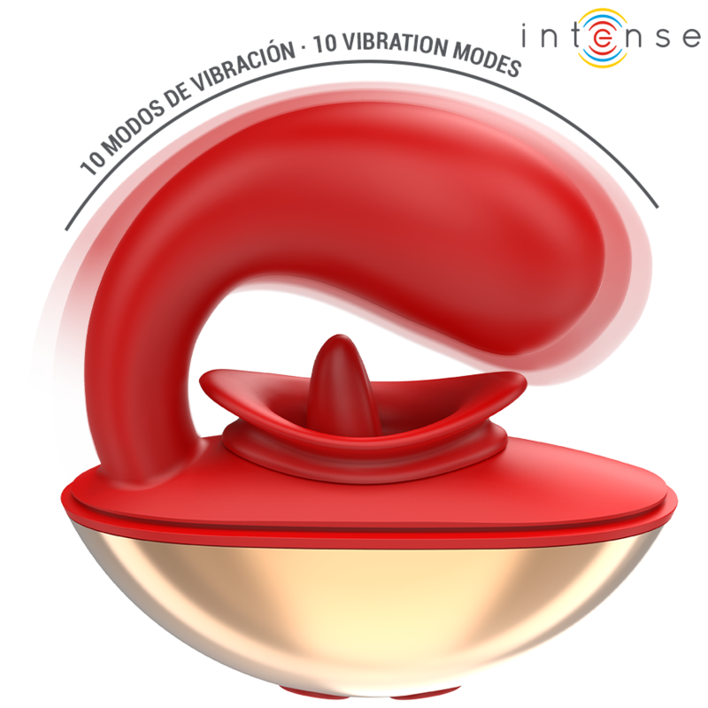 Vibratore e Stimolatore Mariah a Forma Di U 10 Vibrazioni Rosso – Intense