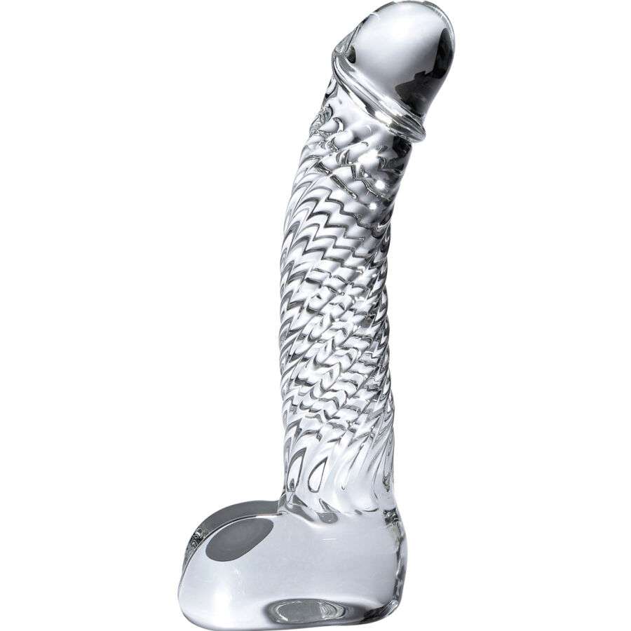 Dildo Anale o Vaginale in Vetro Icicles Numero 66 Trasparente