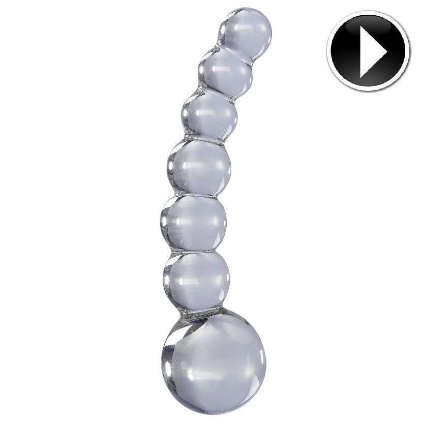 Dildo Anale o Vaginale in Vetro Icicles Numero 66 Trasparente 2