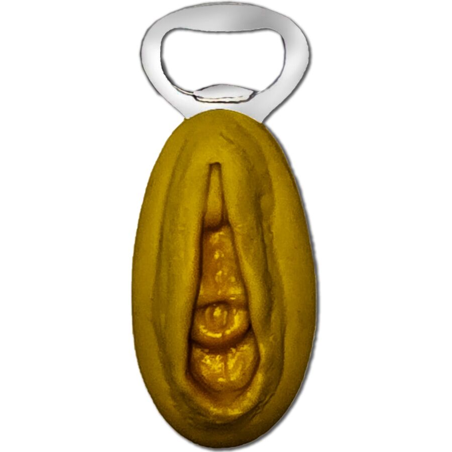DIABLO PICANTE – APRIBACCHE IN ARGENTO CON FORMA DI VAGINA DORATA