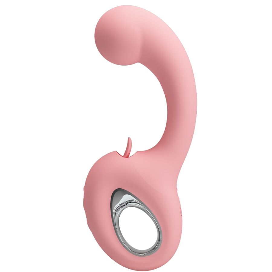 PRETTY LOVE – ERYNNYES VIBRATORE PUNTO G + STIMOLATORE CLITORIDEO 10 VIBRAZIONI ROSA