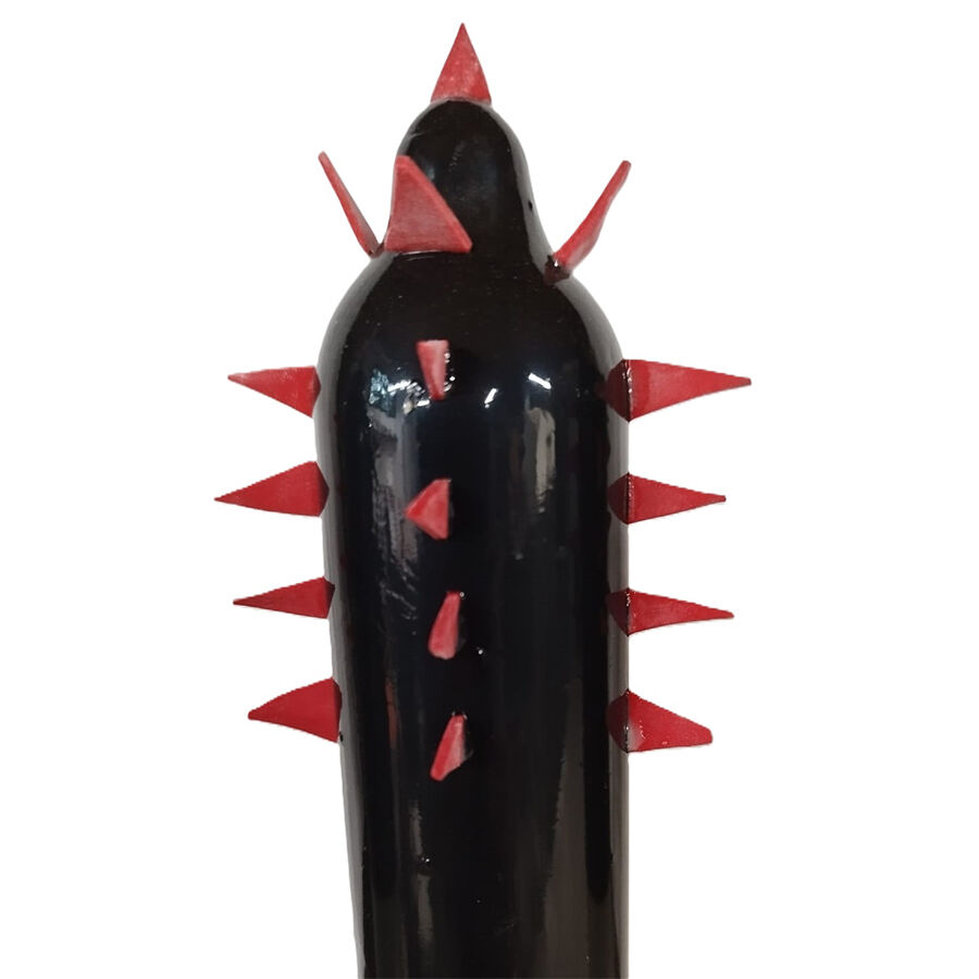 CONDOMERIE – PRESERVATIVI NOVITÀ DIPINTI A MANO CACTUS NERO XL