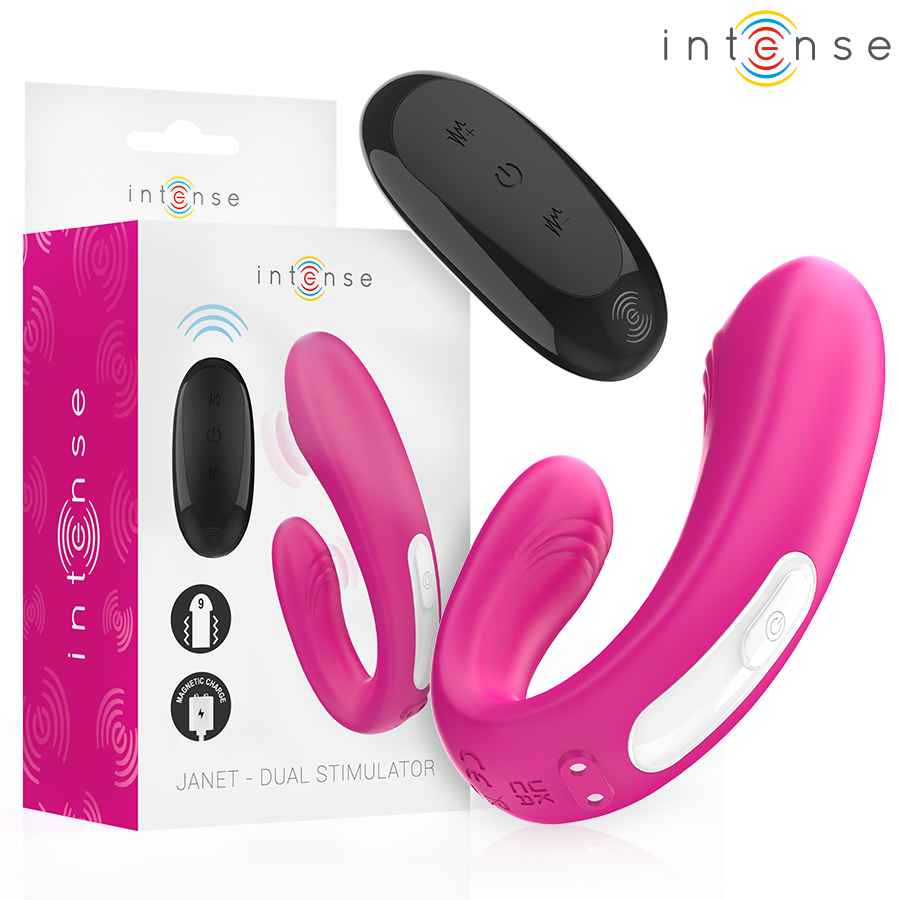 INTENSE – JANET DUAL STIMOLATORE E VIBRATORE A FORMA DI U CON TELECOMANDO ROSA INTENSE – JANET DUAL STIMOLATORE E VIBRATORE A FORMA DI U CON TELECOMANDO ROSA