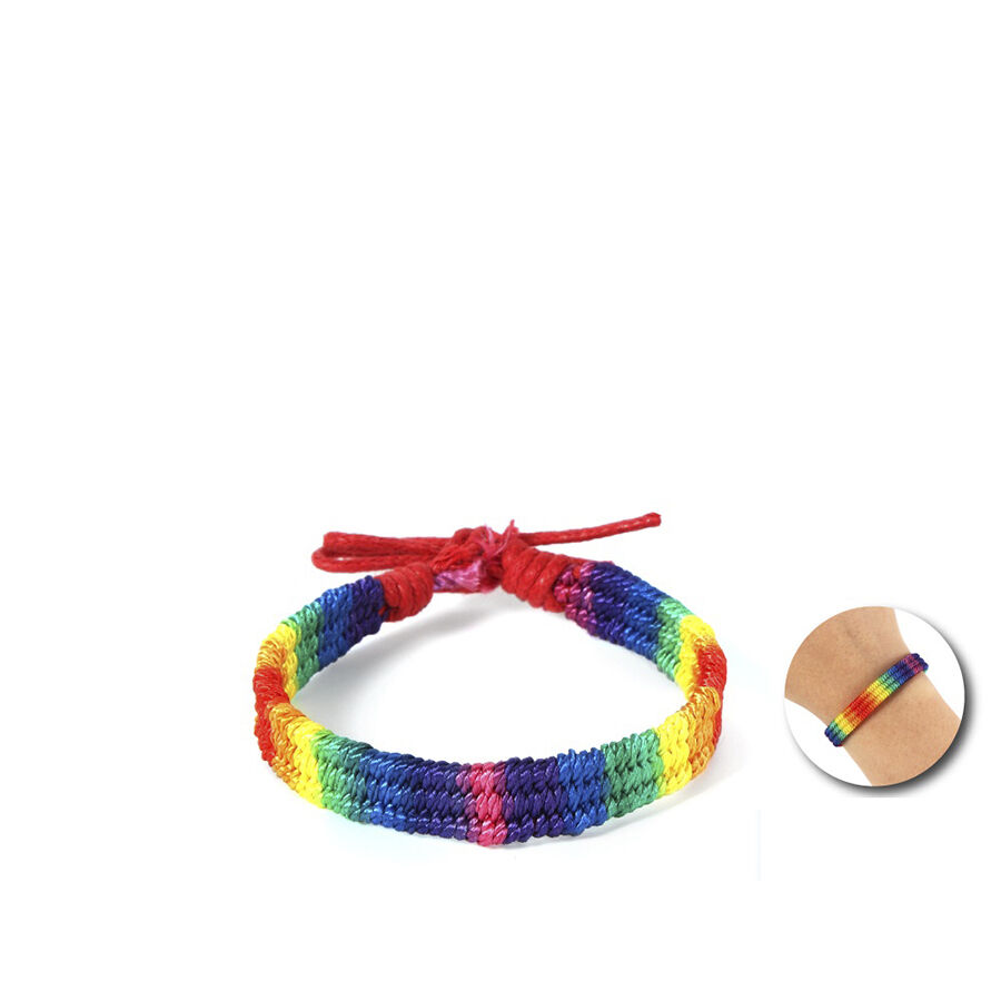 PRIDE – BRACCIALETTO INTRECCIATO CON BANDIERA ARCOBALENO