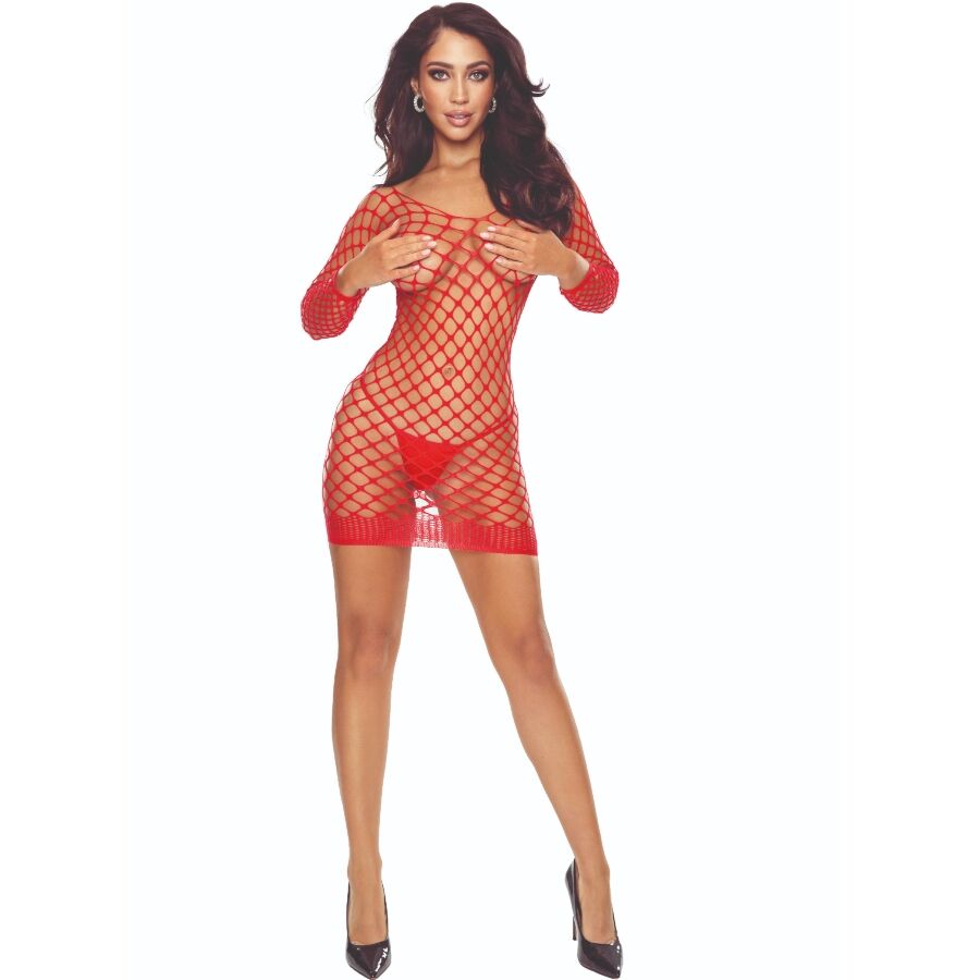 PASSION – BS108 BODYSTOCKING GRID RED