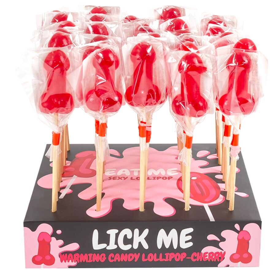 SECRETPLAY – LECCA-LECCA A FORMA DI PENE DI CARAMELLE ALLA CILIEGIA CON EFFETTO CALORE PICCANTE (40 UNITÀ)