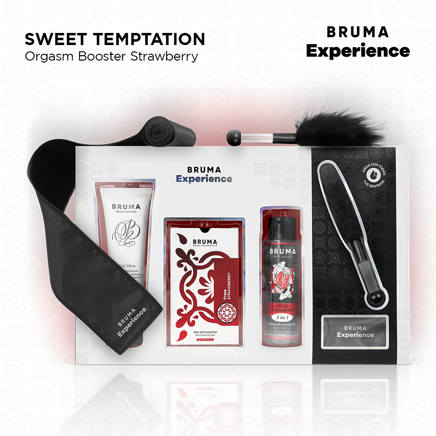 BRUMA XPERIENCE – KIT TENTAZIONE DOLCE ALLA FRAGOLA CON POTENZIATORE DI ORGASMO