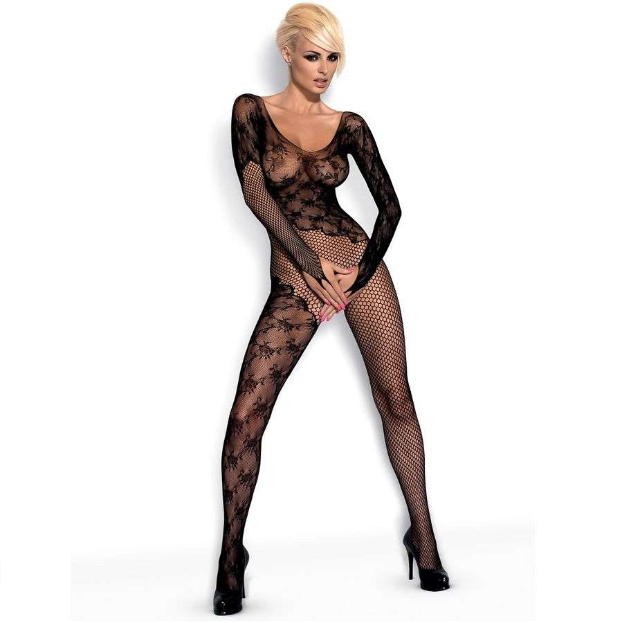 Bodystocking con Maniche Lunghe Obsessive F210 Taglia Unica