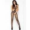Bodystocking Passion Woman con Ricami BS004 nero Taglia Unica
