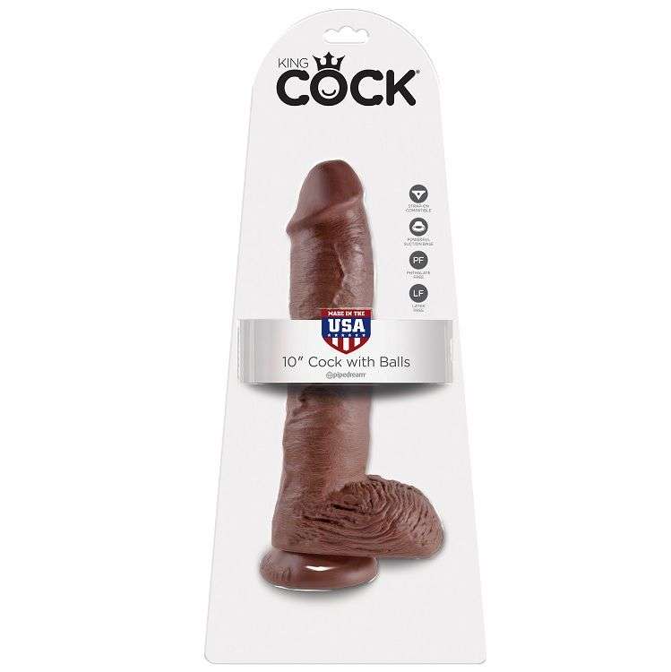 King Cock 10″ Dildo Realistico Marrone 26.5 Cm