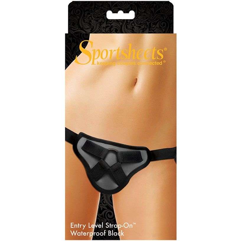 Imbracatura Strapon per Donna nera anello 3,8 cm SportSheets
