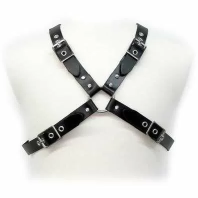 Imbracatura Bdsm Da Uomo Con Fibbia Nera Per Corpo In Pelle