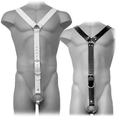Imbracatura Bdsm Uomo in Pelle Bianca – Leather Body