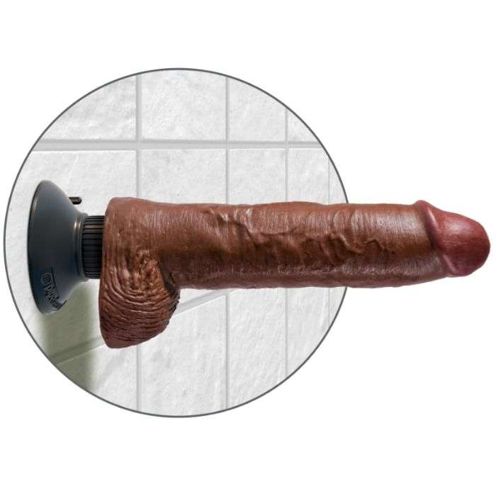 Dildo Vibratore King Cock Con Testicoli 25,5 Cm – Marrone