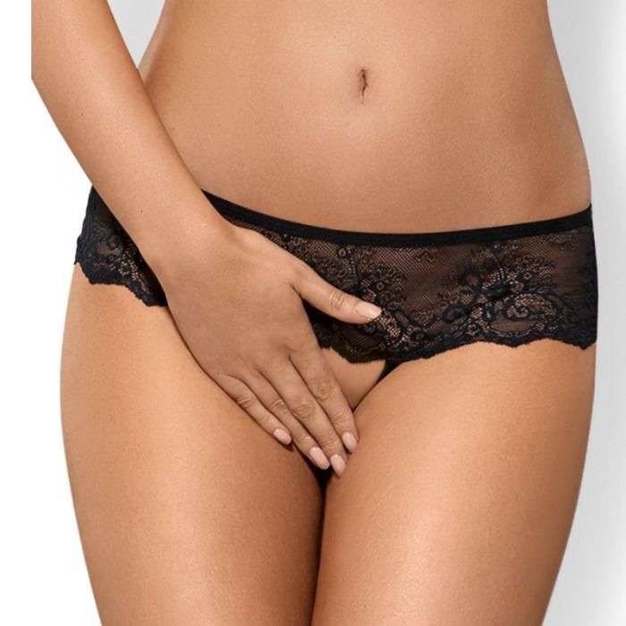 Perizoma Sexy Obsessive Panties con Aperture Intime Merossa Nero