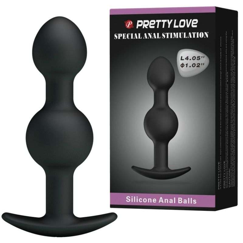 Plug con Palline Anali in Silicone Nero – Pretty Bottom 2 Plug con Palline Anali in Silicone Nero – Pretty Bottom 2