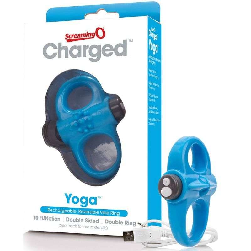 Anello Fallico Vibrante Yoga Blu Screaming o Ricaricabile