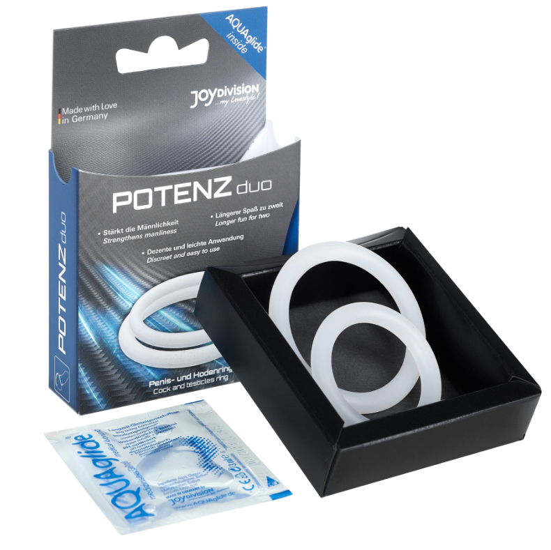 Anelli Fallici Potenz Duo in silicone medio bianco 2 Anelli Fallici Potenz Duo in silicone medio bianco 2