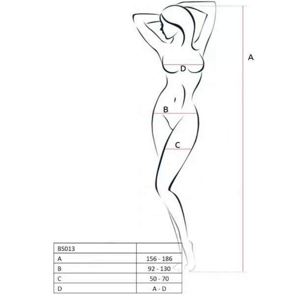 Bodystocking Passion Woman BS013 Stile Reggicalze Rosso Taglia Unica 2