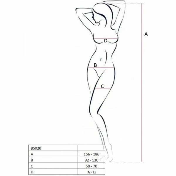 Catsuit Sexy Passion Woman BS020 con Ricami Nero Taglia Unica 2