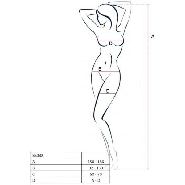 Catsuit Sexy Passion Woman BS032 Rete Larga Rosso Taglia Unica