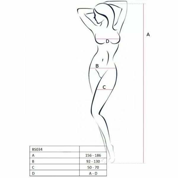 Catsuit Passion Woman BS034 Body e Calze Bianco Taglia Unica 2