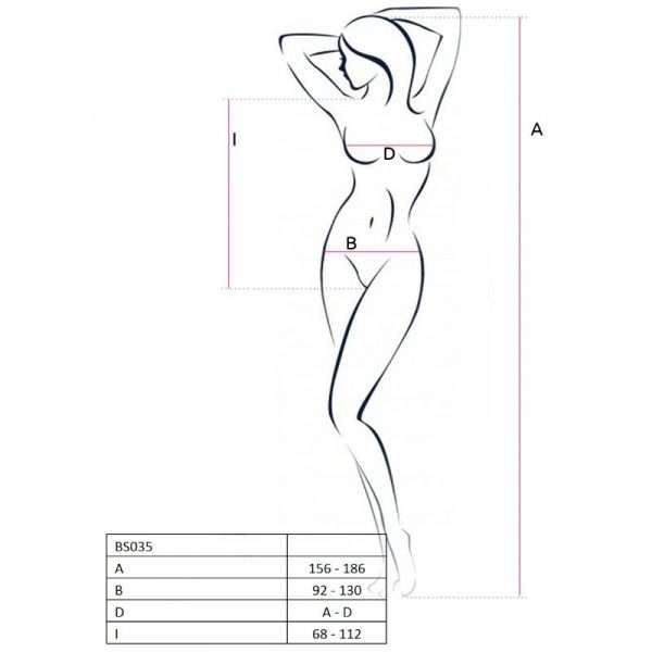 Catsuit Passion Woman BS035 Stile Body Ricamato Bianco Taglia Unica 2