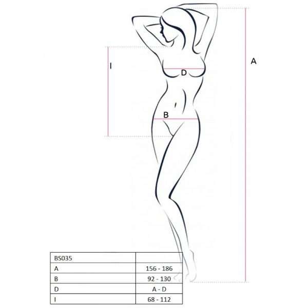 Catsuit Passion Woman BS035 Stile Body Ricamato Rosso Taglia Unica
