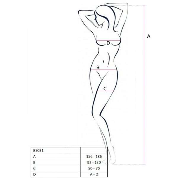 Catsuit Sexy Passion Woman BS031 con Ricami Floreali Nero Taglia Unica