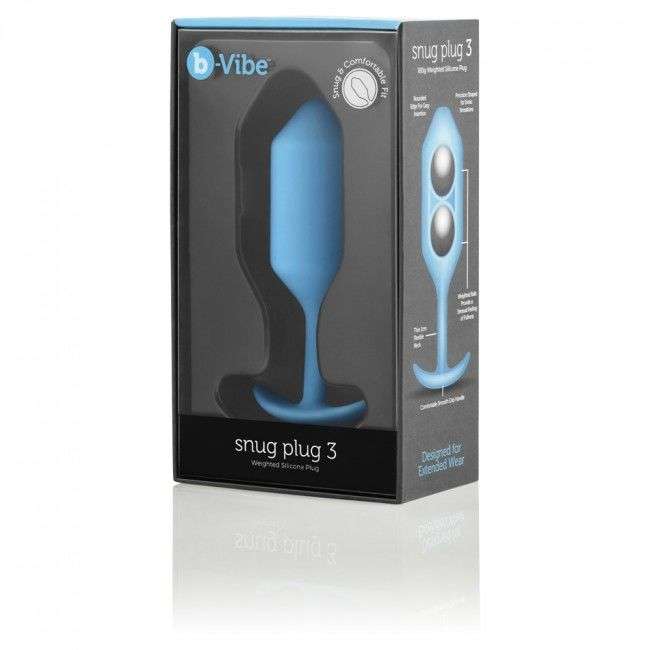 Buttplug B-Vibe Snug 3 in Silicone azzurro con custodia