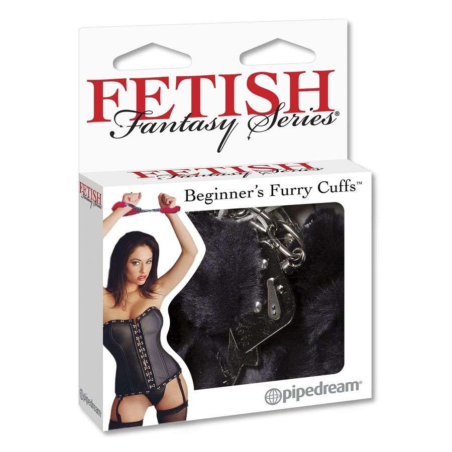 Manette con Copertura in Pelliccia Nera Fetish Fantasy Furry 23