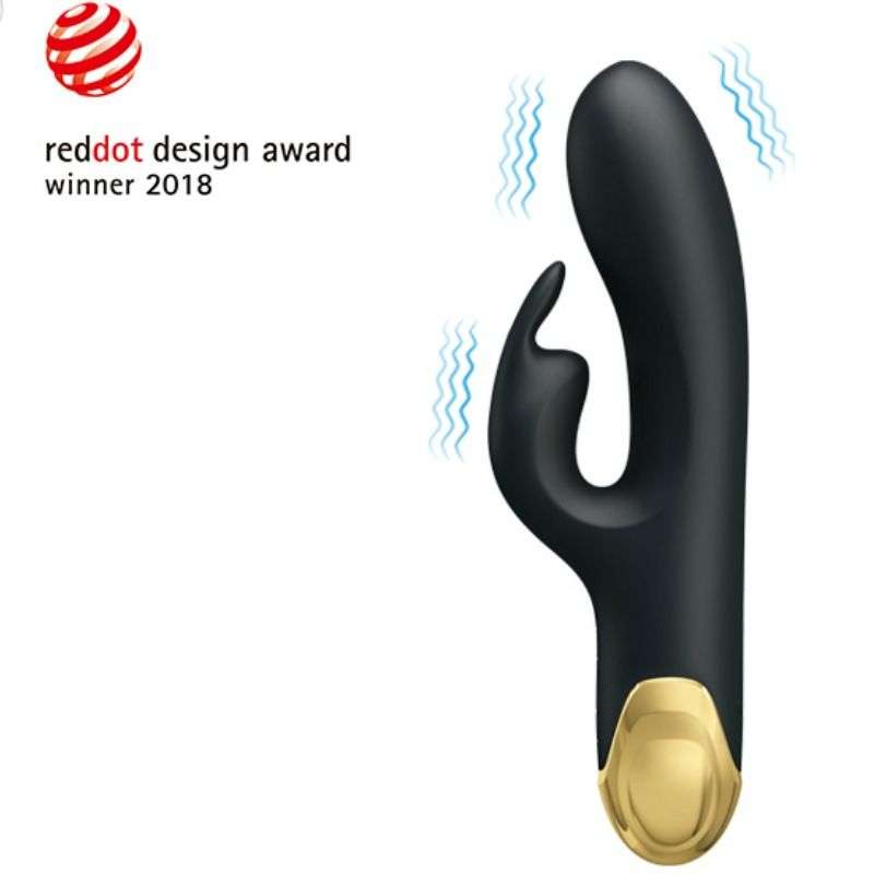 Vibratore Rabbit Pretty Love Smart Doppio Piacere nero e oro