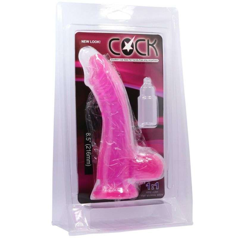 Fallo Realistico in Jelly Cock rosa 21.6 cm