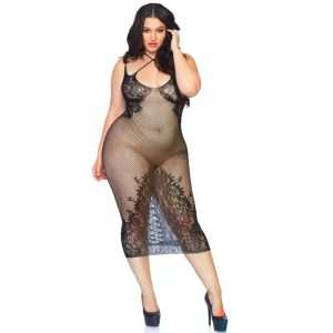 Vestito Sexy a Rete Leg Avenue Nero Curvy