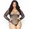 Body Sexy Rete e Maniche Lune e Spalle Scoperte Leg Avenue Nero Curvy