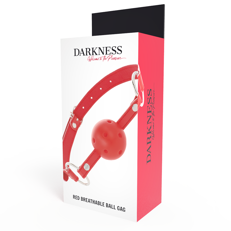 Ball Gag Darkness Breathable Clamp Colore Rosso